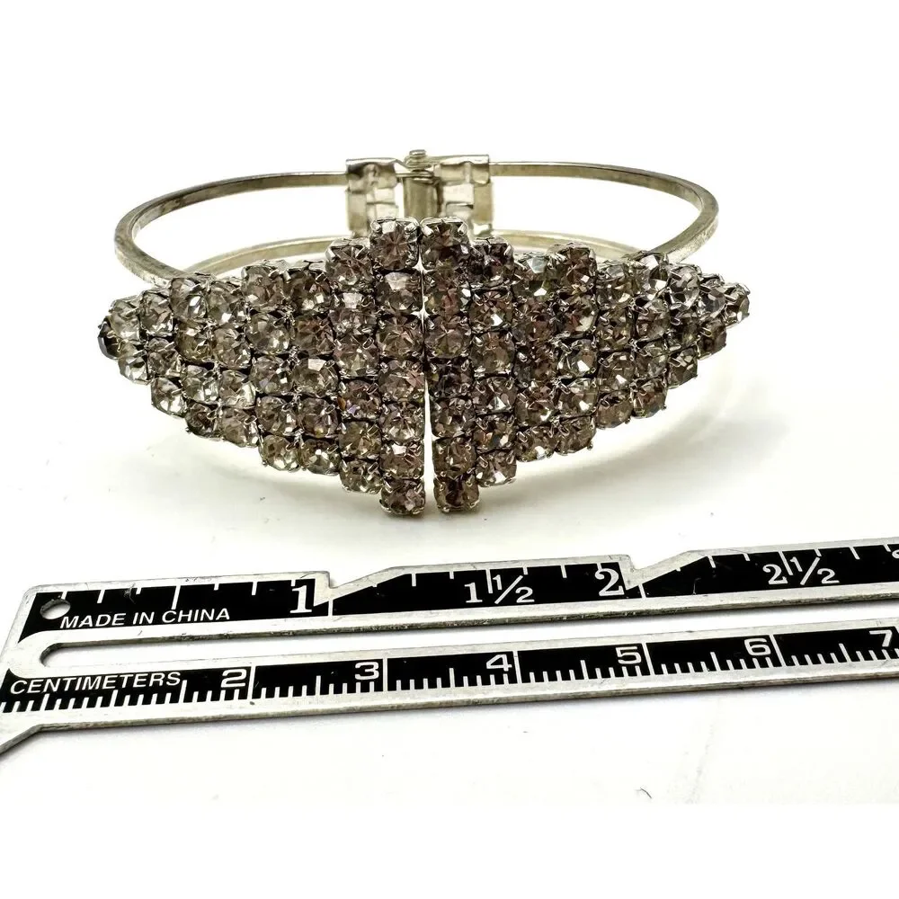Rhinestone Crystal Cuff Bracelet Sparkle Fashion Glamour Jewlery Women's Charm